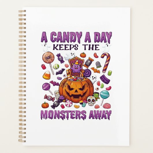 Candy Dag Houdt Monsters Weg Halloween Pompoen_1 Planner (Voorkant)