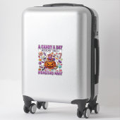 Candy-dag houdt monsters weg Halloween Pompoen_1 Sticker (Koffer)