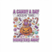 Candy-dag houdt monsters weg Halloween Pompoen_1 Sticker (Voorkant)