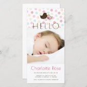 Candy Damask Kuikens Geboorteaankondiging Fotokaar Aankondiging (Voorkant / Achterkant)