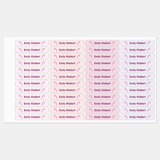 Candy Design Kids' Name Clothing School Labels (Vel)