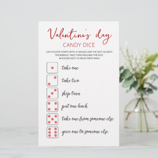 Candy Dobbelsteen Bewerkbare Valentijnsdag feestje (Staand voorkant)