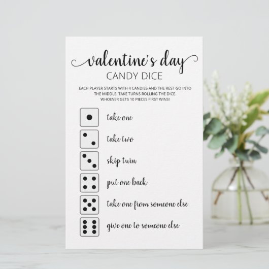 Candy Dobbelsteen Bewerkbare Valentijnsdagspartij (Staand voorkant)