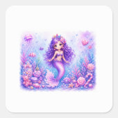 Candy Doll Zeemeermin 3e Verjaardag Vierkante Sticker (Voorkant)