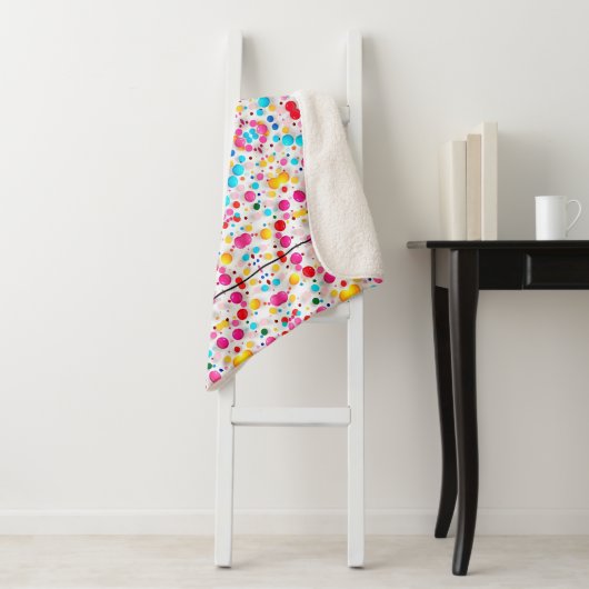 Candy Dot Confetti Patroon Dekbed Sherpa Deken (In situ)