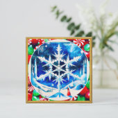 Candy Dreams and Christmas Snowflakes Feestdagenkaart (Staand voorkant)