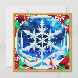 Candy Dreams and Christmas Snowflakes Feestdagenkaart