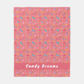Candy Dreams Coral Roze Persoonlijke Fleece Deken (Voorkant)