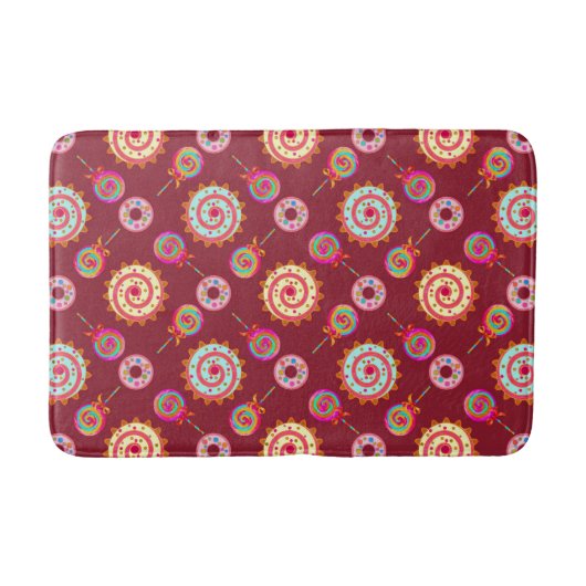 Candy en taarten rood badmat (Voorkant)