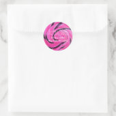 Candy Foto Heet Roze Lolly Adres Ronde Sticker (Tas)