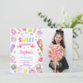 Candy Foto Uitnodiging (Staand voorkant)