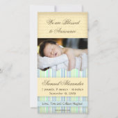 Candy gestreepte fotokaart: Jongen Aankondiging (Voorkant)