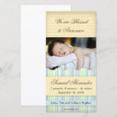 Candy gestreepte fotokaart: Jongen Aankondiging (Voorkant / Achterkant)