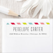 Candy gestreepte retouradreslabels etiket (Insitu)