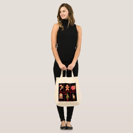 Candy, Gingerbread, Christmas, tree, Pixel Art Tote Bag (Voorkant (model))