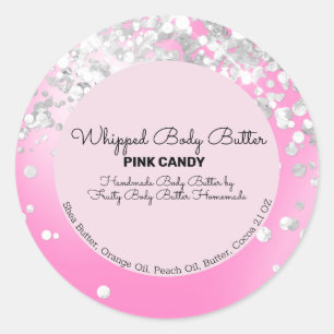 Candy Glitter Badbranding Verpakking Ronde Sticker