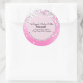 Candy Glitter Badbranding Verpakking Ronde Sticker (Tas)