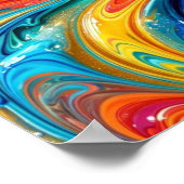Candy Hars Vortex - Ultra Glanzend Geel Turquoise Poster (Hoek)