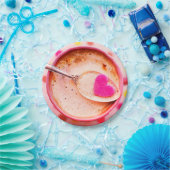 Candy hart koffie roze kop en schotel papieren bordje (Feest)