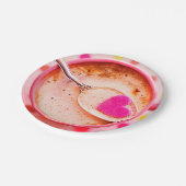 Candy hart koffie roze kop en schotel papieren bordje (Gekanteld)