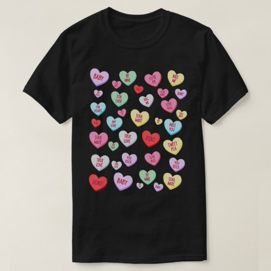 Candy hart liefde valentijnsday shirt Cute valenti (Design voorkant)