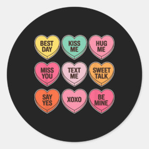Candy Hartjes Berichten Pastelkleurige Gesprekshar Ronde Sticker