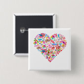 Candy Hartvorm Design Valentijnsdag Cadeaus Vierkante Button 5,1 Cm (Voorkant /achterkant)