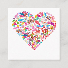 Candy Hartvorm Design Valentijnsdag Cadeaus Vierkante Visitekaartje