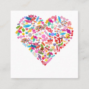 Candy Hartvorm Design Valentijnsdag Cadeaus Vierkante Visitekaartje