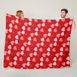 Candy Heart Cascade Fleece Deken