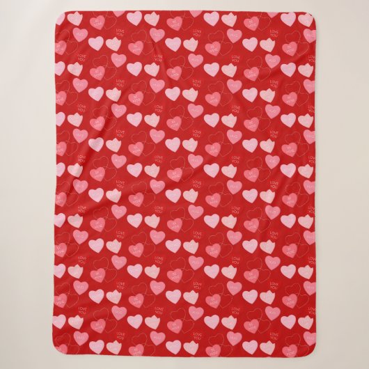 Candy Heart Cascade Sherpa Deken (Voorkant)