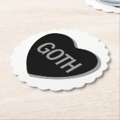 Candy Heart - Goth Kartonnen Onderzetters (Gekanteld)