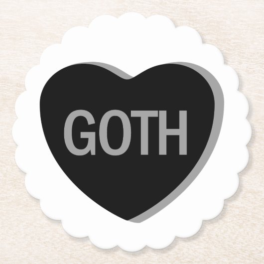 Candy Heart - Goth Kartonnen Onderzetters (Voorkant)