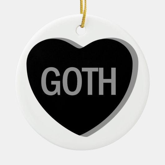Candy Heart - Goth Keramisch Ornament (Voorkant)