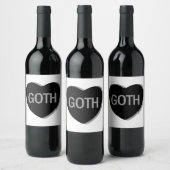 Candy Heart - Goth Wijn Etiket (Flessen)