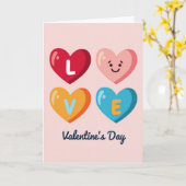 Candy Heart Love Grid Kaart (Gele Bloem)