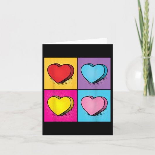 Candy Heart Pop Art Valentijnsdag Grafisch Kaart (Voorkant)