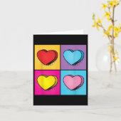 Candy Heart Pop Art Valentijnsdag Grafisch Kaart (Gele Bloem)