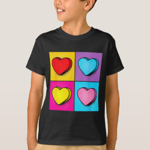 Candy Heart Pop Art Valentijnsdag Grafisch T-shirt