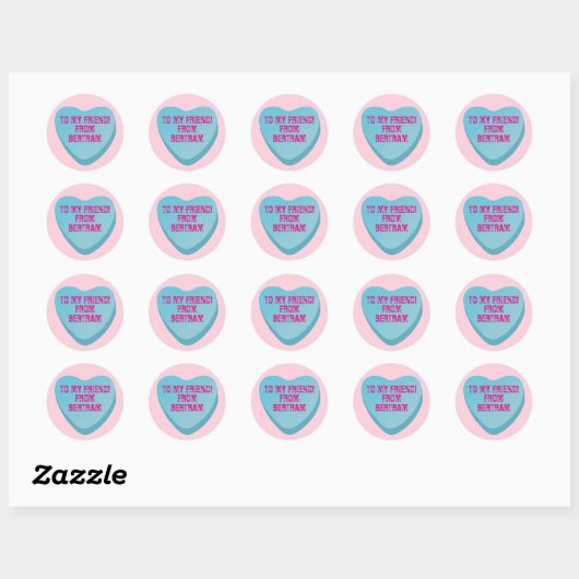 Candy Heart Valentijnsdag Uitwisseling Sticker Bla (Vel)