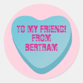 Candy Heart Valentijnsdag Uitwisseling Sticker Bla