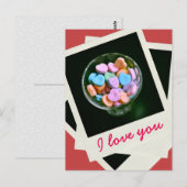 Candy Hearts, foto, Valentijn, Liefde Briefkaart (Voorkant / Achterkant)