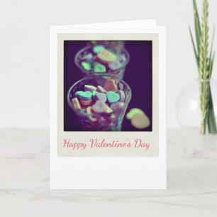 Candy Hearts KISS ME Groetkaart Feestdagen Kaart