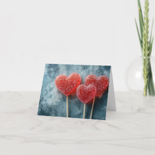 Candy Hearts Lollipop Valentijns Groet Feestdagen Kaart