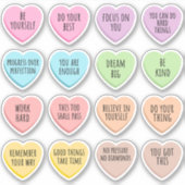 Candy Hearts Motiverende Citaten Inspirerend  Sticker (Voorkant)