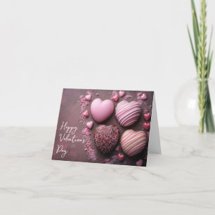 Candy Hearts op donkere achtergrond Valentijns Gro Feestdagen Kaart