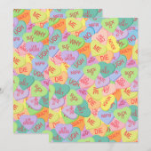 Candy Hearts Patroon - SFW Feestdagenkaart (Voorkant / Achterkant)