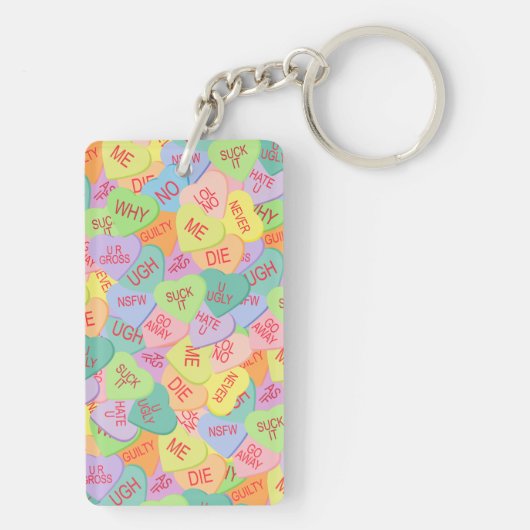 Candy Hearts Patroon - SFW Sleutelhanger (achterkant)