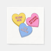 Candy Hearts Valentijnsdag Servet (Voorkant)