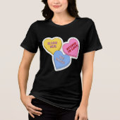 Candy Hearts Valentijnsdag Tri-Blend Shirt (Voorkant)
